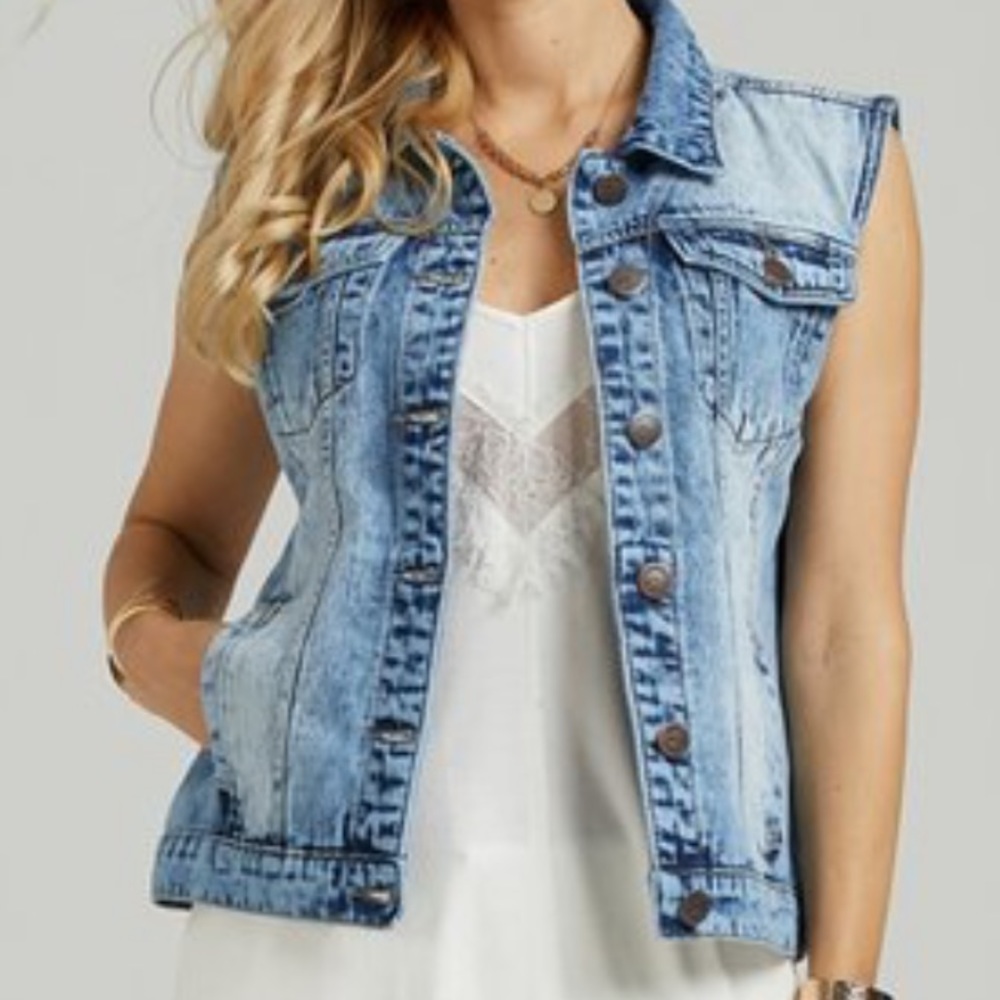 Vintage Light Blue Denim Vest